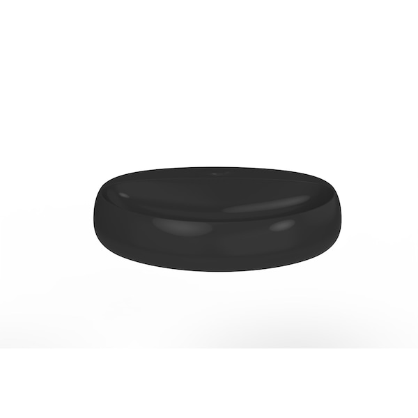 Castello Usa Rosaria Porcelain Wall Mounted Sink No Hole - Black CB-RC-WM-P-BLK-M-NH - main